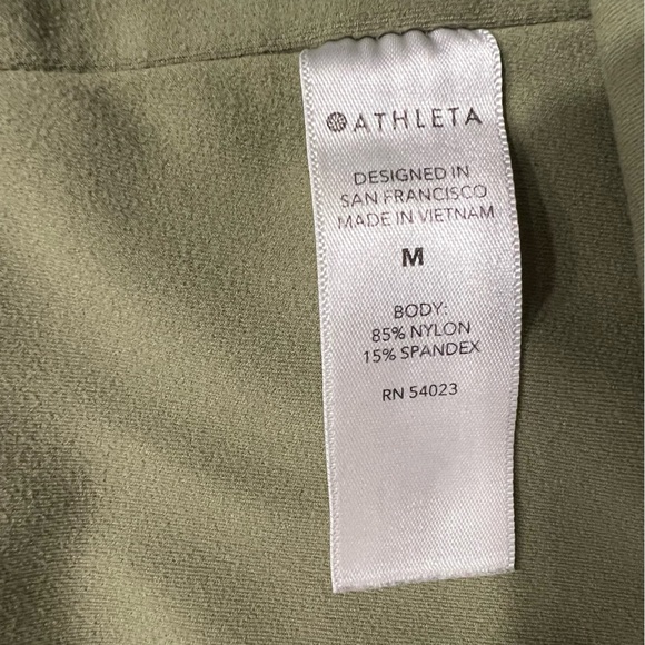 Athleta Leggings Womens Elation Rib Tight Mid Rise Athletic 24” Olive Green M - Picture 14 of 15